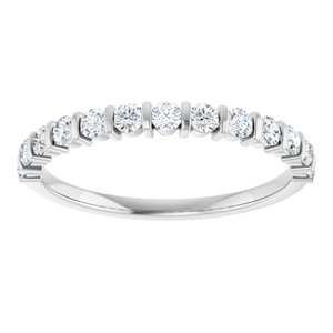 14K White Gold Round 2 Mm Polished 3/8 Ctw Lab-Grown Diamond Anniversary Band Size 7