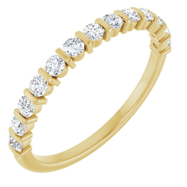 14K Yellow Or White Gold Round Polished Natural Diamond Anniversary Band