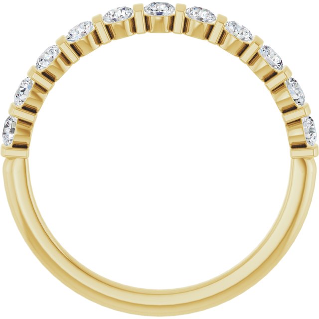 14K Yellow Or White Gold Round Polished Natural Diamond Anniversary Band