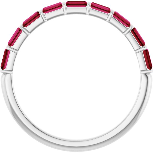 14K Yellow Or White Gold Straight Baguette 3 X 1.5 Mm Polished Lab-Grown Gem Anniversary Band