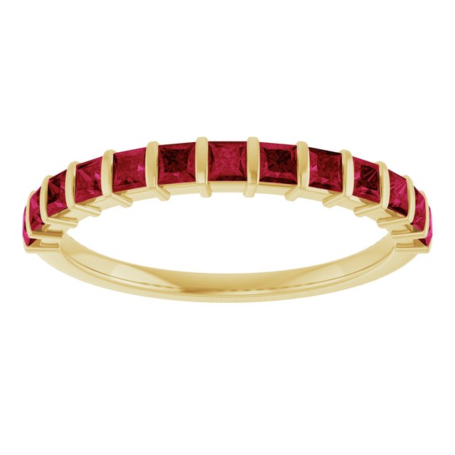 14K Yellow Or White Gold Square 2 X 2 Mm Polished Lab-Grown Anniversary Band