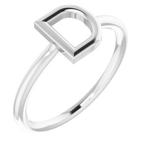 Sterling Silver Initial D Ring Size 7