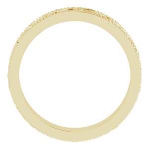 14K Yellow Or White Or Rose Gold Or Sterling Silver Or Platinum Milgrain Edge Floral Flat Band