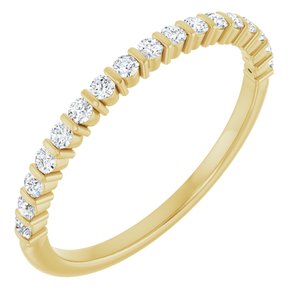 14K Yellow Gold Round 1.5 Mm Polished 1/5 Ctw Lab-Grown Diamond Anniversary Band Size 7
