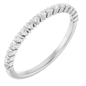 14K White Gold Round 1.5 Mm Polished 1/5 Ctw Lab-Grown Diamond Anniversary Band Size 7