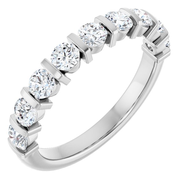 14K Yellow Or White Gold Round Polished Natural Diamond Anniversary Band