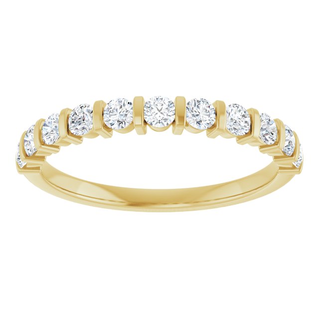 14K Yellow Or White Gold Round Polished Natural Diamond Anniversary Band