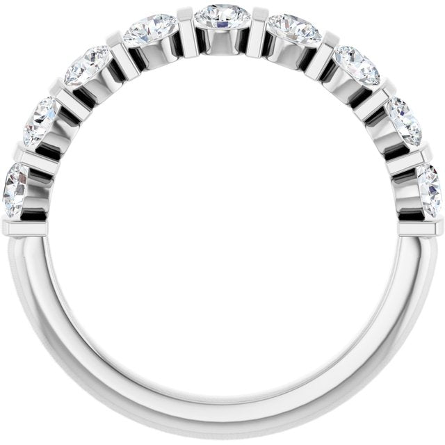 14K Yellow Or White Gold Round Polished Natural Diamond Anniversary Band