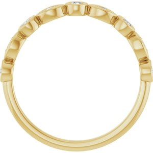 14K Yellow Gold Round 2 Mm 1/5 Ctw Lab-Grown Diamond  Anniversary Band Size 7
