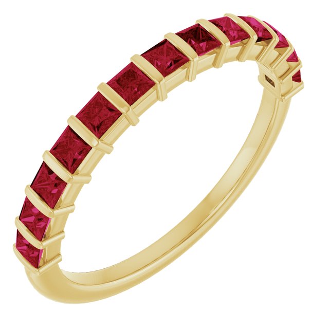 14K Yellow Or White Gold Square 2 X 2 Mm Polished Lab-Grown Anniversary Band
