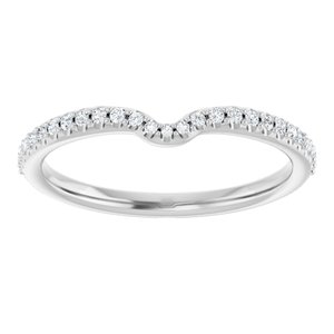 14K White Gold Round Polished 1/8 Ctw Natural Diamond Band Size 7