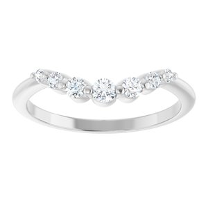 14K White Gold Lab-Grown Diamond Round 2.5 Mm Lab-Grown Diamond Polished 1/5 Ctw Lab Grown Diamond Contour Band Size 7