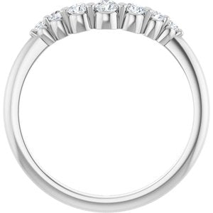 14K White Gold Lab-Grown Diamond Round 2.5 Mm Lab-Grown Diamond Polished 1/5 Ctw Lab Grown Diamond Contour Band Size 7