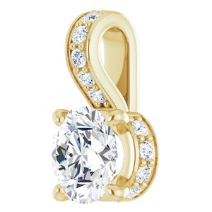 14K Yellow Gold Round 4.8Mm Gh Si1-Si2 1/2 Ctw Lab-Grown Diamond Pendant