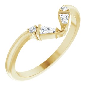 14K Yellow Gold Natural Diamond Polished 1/6 Ctw Natural Diamond Matching Band Size 7