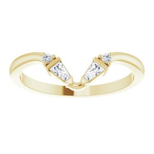 14K Yellow Gold Natural Diamond Polished 1/6 Ctw Natural Diamond Matching Band Size 7