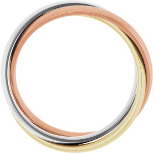 14K White/Yellow/Rose Gold 3-Band Rolling Ring Size 6