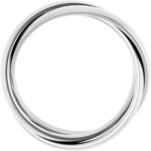 14K Yellow Or White Or Rose Gold Three-Piece Rolling Band