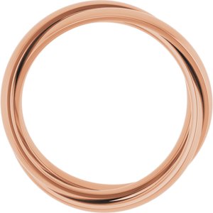 14K Rose Gold 3-Band Rolling Ring Size 6