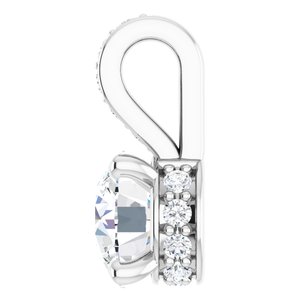 14K White Gold Round 4.8Mm Gh Si1-Si2 1/2 Ctw Lab-Grown Diamond Pendant
