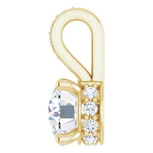 14K Yellow Gold Round 4.8Mm Gh Si1-Si2 1/2 Ctw Lab-Grown Diamond Pendant