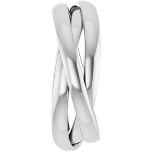 14K Yellow Or White Or Rose Gold Three-Piece Rolling Band