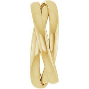 14K Yellow Or White Or Rose Gold Three-Piece Rolling Band