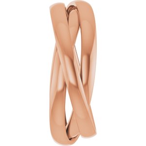 14K Yellow Or White Or Rose Gold Three-Piece Rolling Band