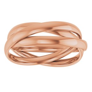 14K Rose Gold 3-Band Rolling Ring Size 6