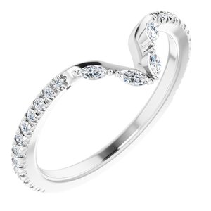 14K White Gold Oval 7.5 X 5.5 Mm Si1, Si2-Si3, Ghi, G-H :: 1/4 Ctw Polished 1/4 Ctw Natural Diamond French-Set Matching Band Size 7