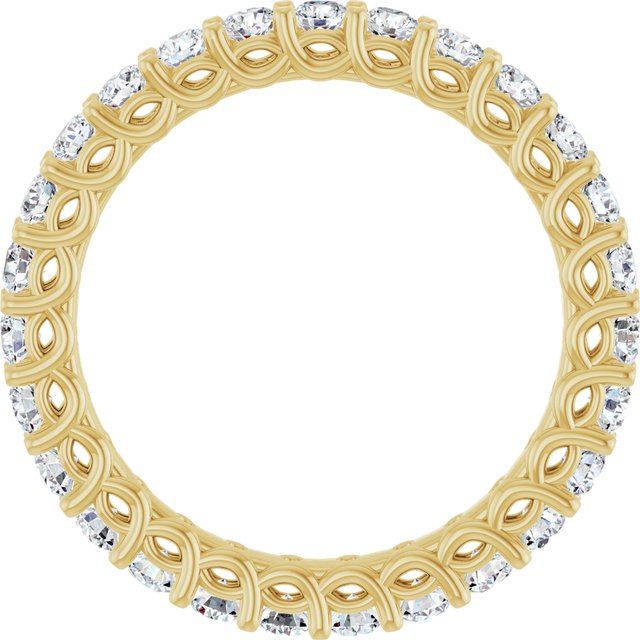 14K Yellow Or White Gold Or Platinum Round Si2-Si3, G-H Polished Natural Diamond Eternity Band