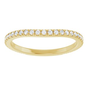 14K Yellow Gold Natural Diamond Round 1.3 Mm Polished 1/3 Ctw Daimond French-Set Matching Band Size 7