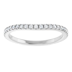14K White Gold Natural Diamond Round 1.3 Mm Polished 1/3 Ctw Daimond French-Set Matching Band Size 7