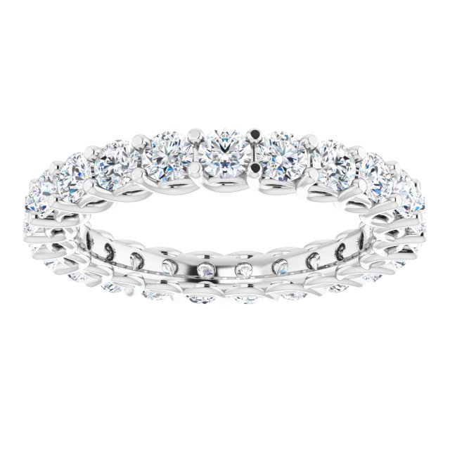14K Yellow Or White Gold Or Platinum Round Si2-Si3, G-H Polished Natural Diamond Eternity Band
