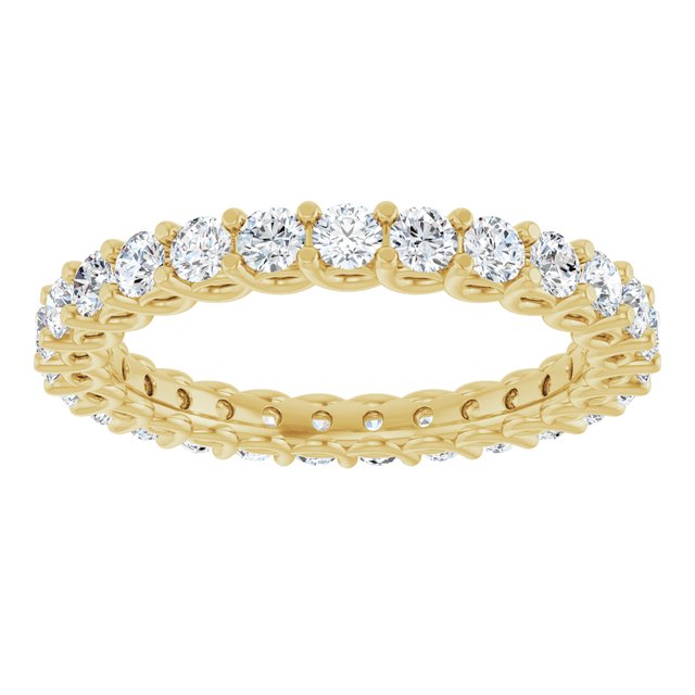 14K Yellow Or White Gold Or Platinum Round Si2-Si3, G-H Polished Natural Diamond Eternity Band