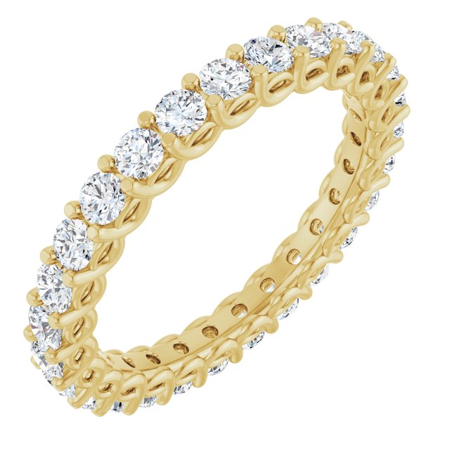 14K Yellow Or White Gold Or Platinum Round Si2-Si3, G-H Polished Natural Diamond Eternity Band