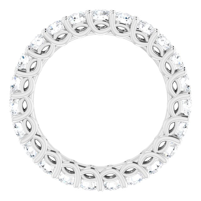 14K Yellow Or White Gold Or Platinum Round Si2-Si3, G-H Polished Natural Diamond Eternity Band