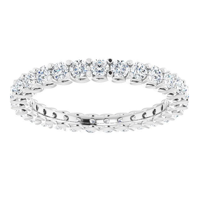 14K Yellow Or White Gold Or Platinum Round Si2-Si3, G-H Polished Natural Diamond Eternity Band