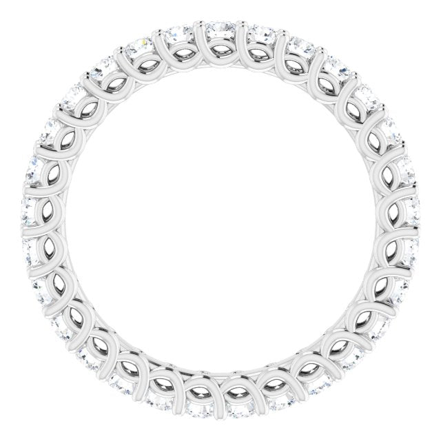14K Yellow Or White Gold Or Platinum Round Si2-Si3, G-H Polished Natural Diamond Eternity Band
