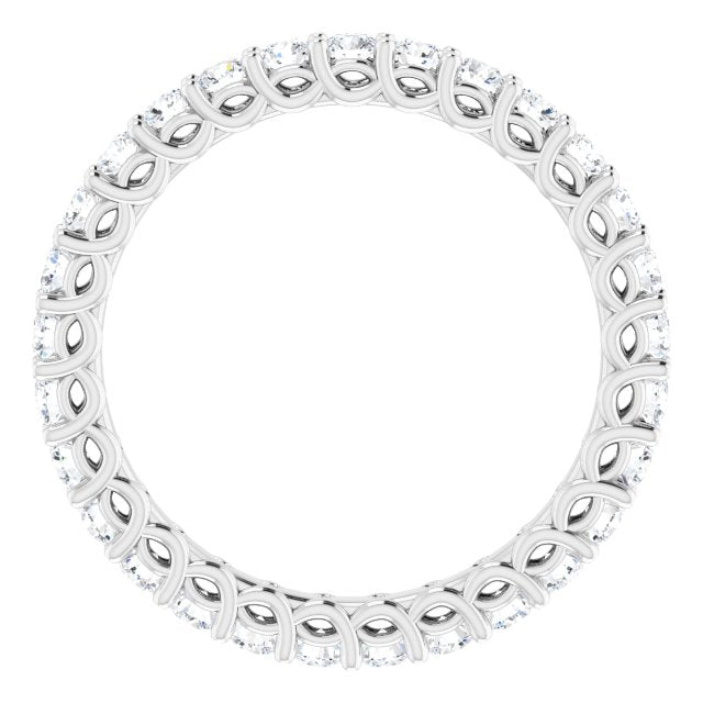 14K Yellow Or White Gold Or Platinum Round Si2-Si3, G-H Polished Natural Diamond Eternity Band