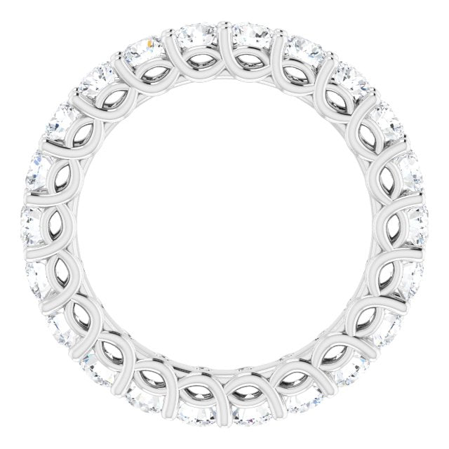 14K Yellow Or White Gold Or Platinum Round Si2-Si3, G-H Polished Natural Diamond Eternity Band