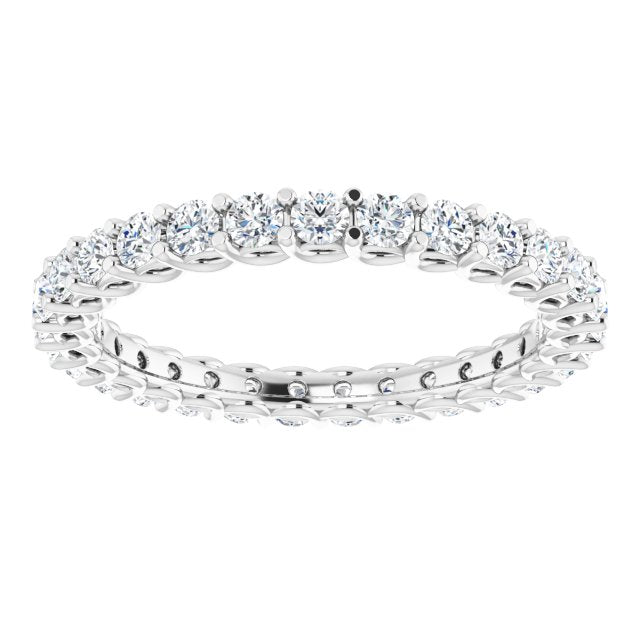14K Yellow Or White Gold Or Platinum Round Si2-Si3, G-H Polished Natural Diamond Eternity Band