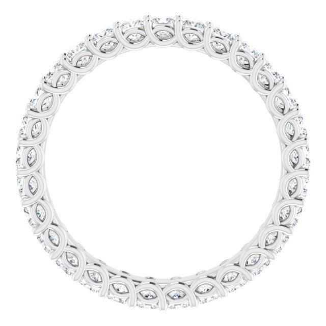 14K Yellow Or White Gold Square Si2-Si3, G-H Polished Natural Diamond Eternity Band, Size 6