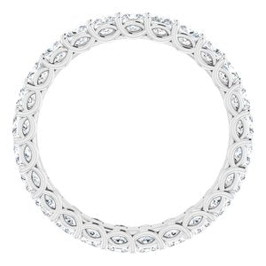 14K White Gold Square 2.5 X 2.5 Mm G-H Si2-Si3 2 1/3 Ctw Natural Diamond Eternity Band Size 7