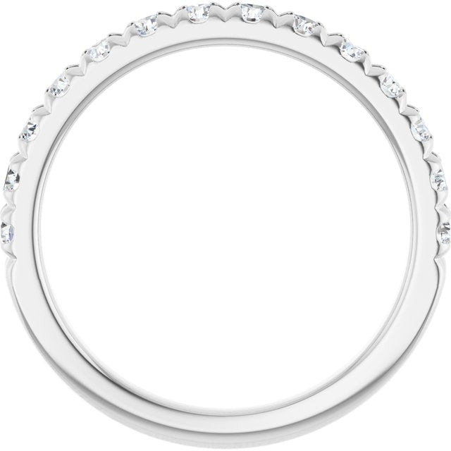 14K Yellow Or White Gold Or Platinum Round Polished Lab-Grown Diamond French-Set Anniversary Band, Size 7