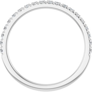 14K White Gold Round 1.5 Mm Polished 1/4 Ctw Lab-Grown Diamond French-Set Anniversary Band Size 7