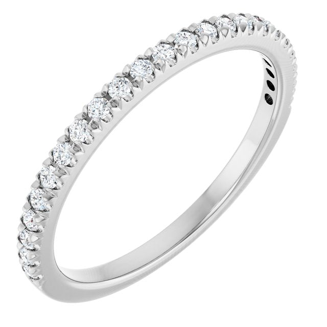 14K Yellow Or White Gold Or Platinum Round Polished Lab-Grown Diamond French-Set Anniversary Band, Size 7