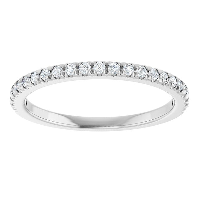 14K Yellow Or White Gold Or Platinum Round Polished Lab-Grown Diamond French-Set Anniversary Band, Size 7