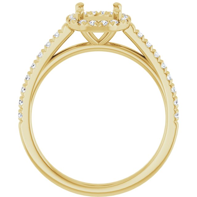14K White Or Yellow Gold Or Platinum Oval 8 X 6 Mm Polished 1/4 Ctw Lab-Grown Diamond Semi-Set Engagement Ring, Size 7