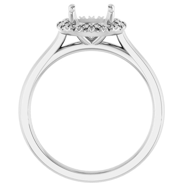 14K White Or Yellow Gold Round 7.4 Mm Polished 1/8 Ctw Lab-Grown Diamond Semi-Set Engagement Ring, Size 7
